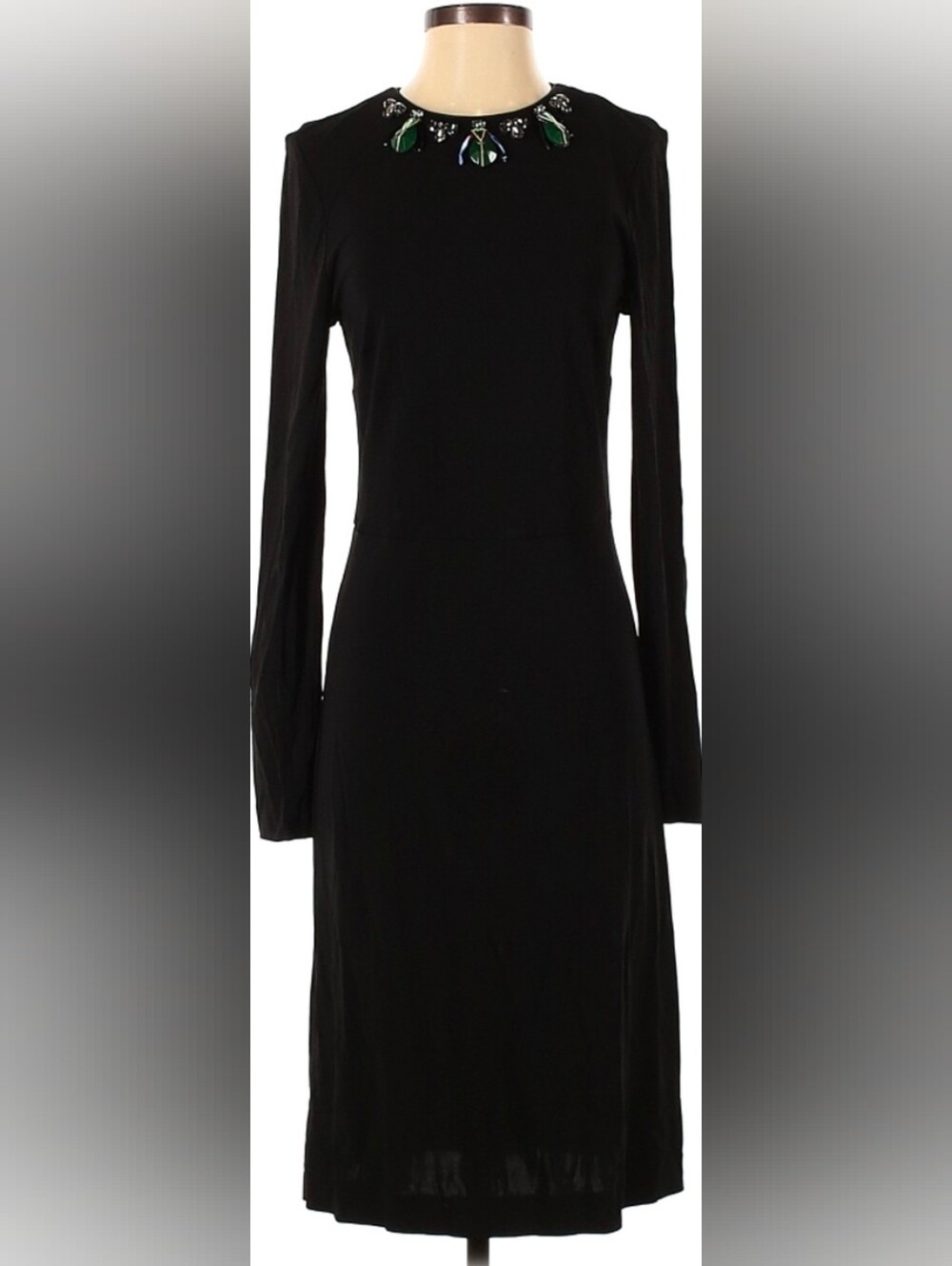 Tory Burch Black Long-Sleeve Midi Dress